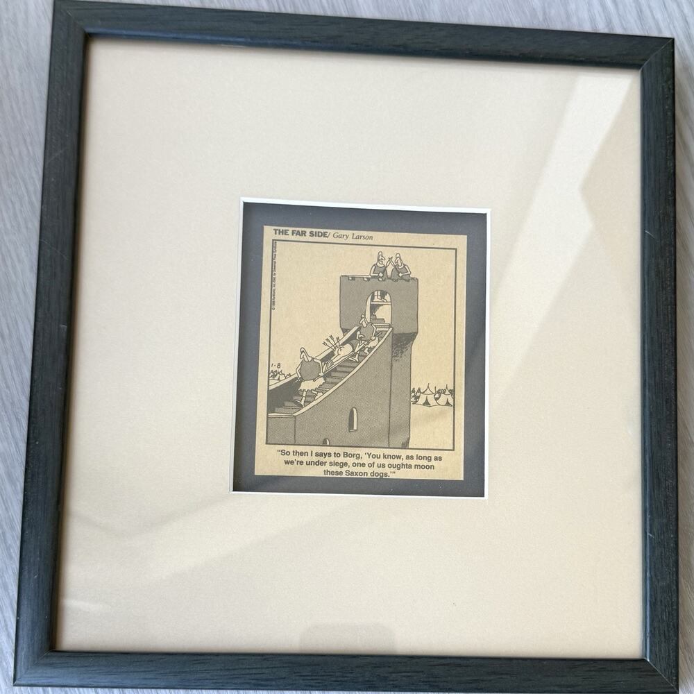 The Far Side by Gary Larson 1994 Seattle Times Newspaper Clip Framed 10.5"x9.5"